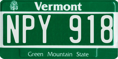 VT license plate NPY918