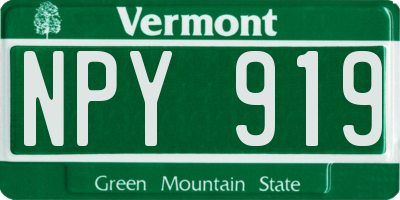VT license plate NPY919