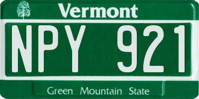VT license plate NPY921