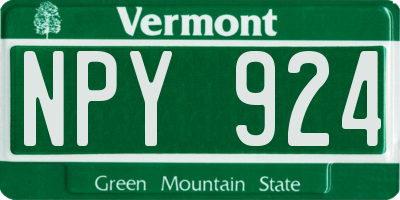 VT license plate NPY924