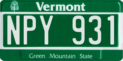 VT license plate NPY931