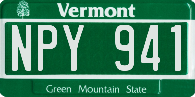 VT license plate NPY941