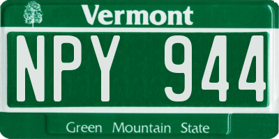 VT license plate NPY944