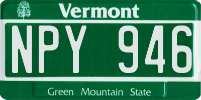 VT license plate NPY946
