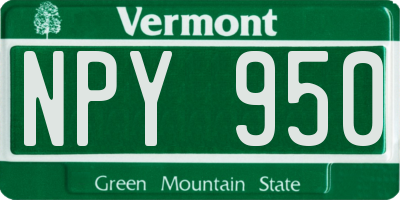 VT license plate NPY950