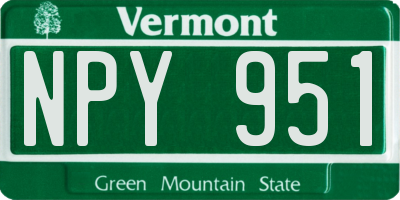VT license plate NPY951