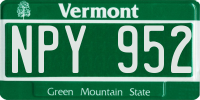 VT license plate NPY952