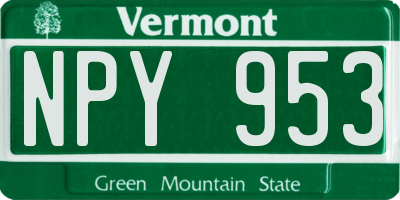 VT license plate NPY953