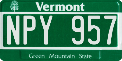 VT license plate NPY957