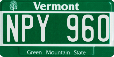 VT license plate NPY960