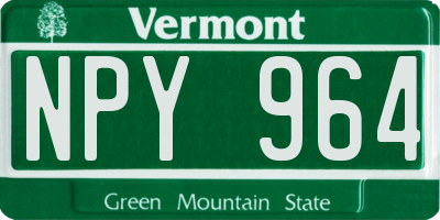 VT license plate NPY964