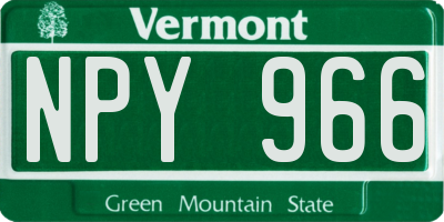 VT license plate NPY966