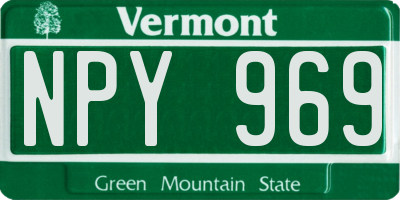 VT license plate NPY969