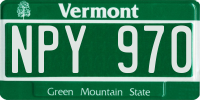 VT license plate NPY970
