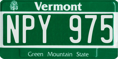 VT license plate NPY975