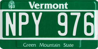 VT license plate NPY976