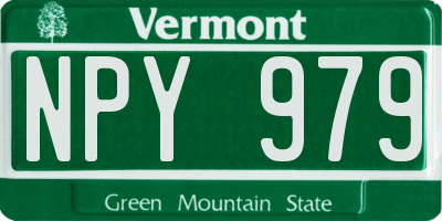 VT license plate NPY979