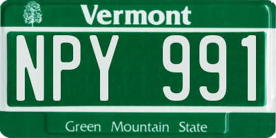 VT license plate NPY991