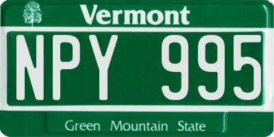 VT license plate NPY995