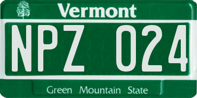 VT license plate NPZ024