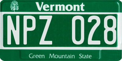 VT license plate NPZ028