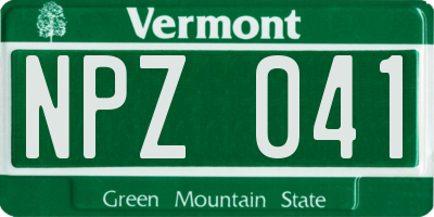 VT license plate NPZ041