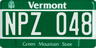 VT license plate NPZ048