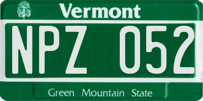 VT license plate NPZ052