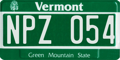VT license plate NPZ054