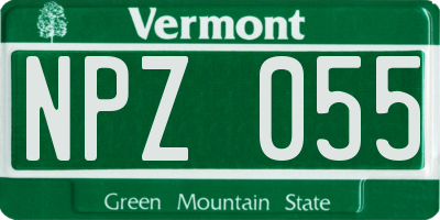 VT license plate NPZ055