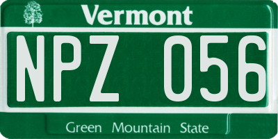 VT license plate NPZ056