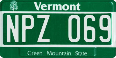 VT license plate NPZ069