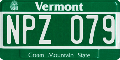 VT license plate NPZ079