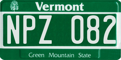 VT license plate NPZ082