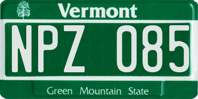 VT license plate NPZ085