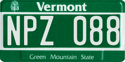 VT license plate NPZ088
