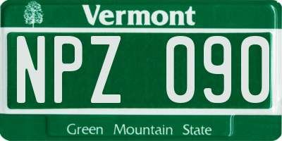 VT license plate NPZ090