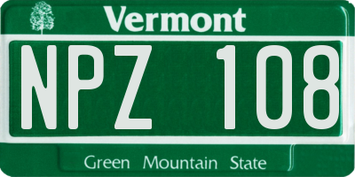 VT license plate NPZ108