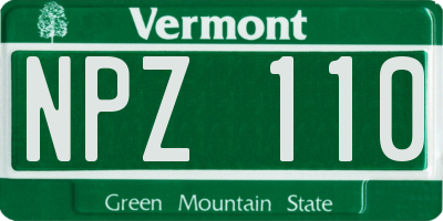 VT license plate NPZ110