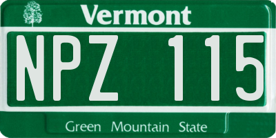 VT license plate NPZ115