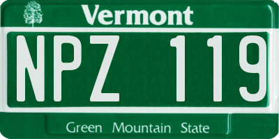 VT license plate NPZ119