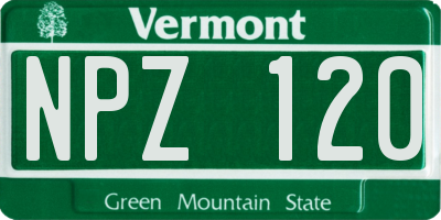VT license plate NPZ120