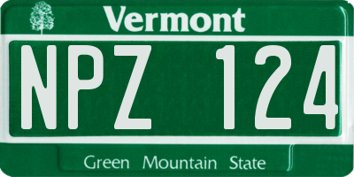VT license plate NPZ124