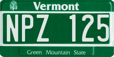 VT license plate NPZ125