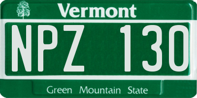 VT license plate NPZ130