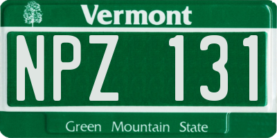 VT license plate NPZ131
