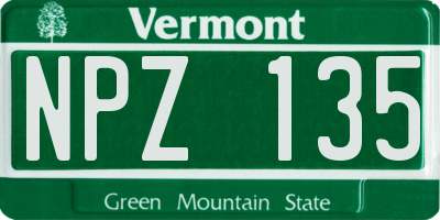 VT license plate NPZ135