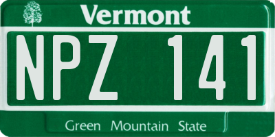 VT license plate NPZ141