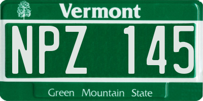 VT license plate NPZ145