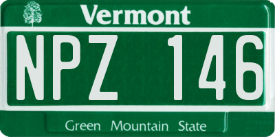 VT license plate NPZ146